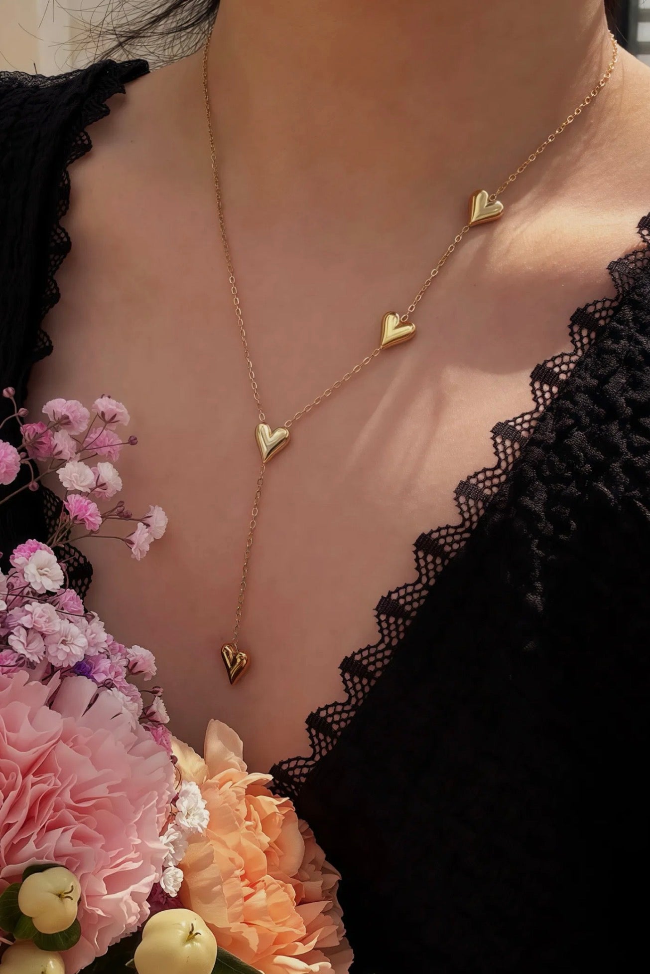Collier cœur acier inox