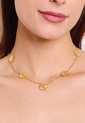 Collier fleurs acier inox