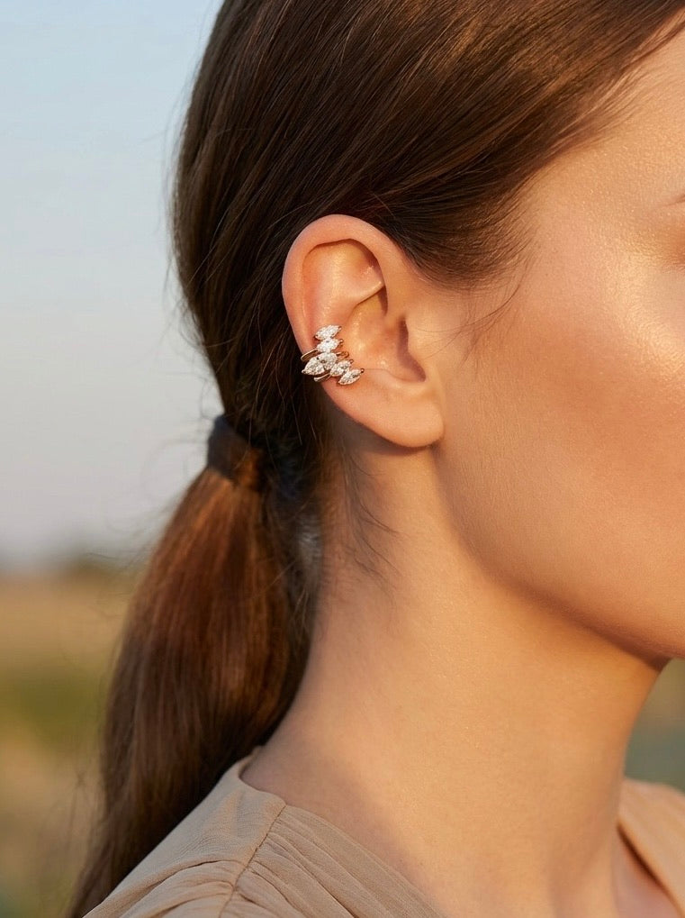 Earcuff bijoux d’oreille strass