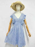 Robe rayée bleu