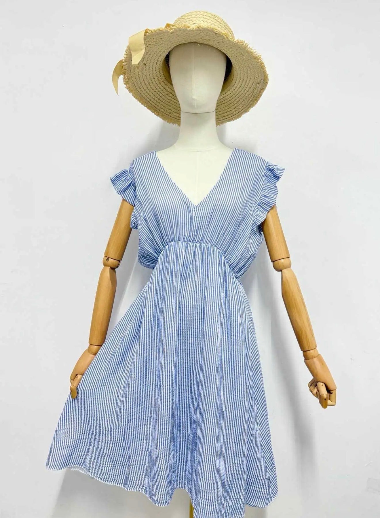 Robe rayée bleu